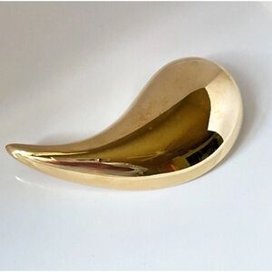 Vintage Givenchy Brooch Modernist Mod Gold Tone  Swoosh